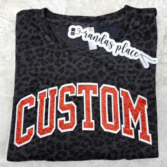CUSTOM Team Sparkle Leopard Tee