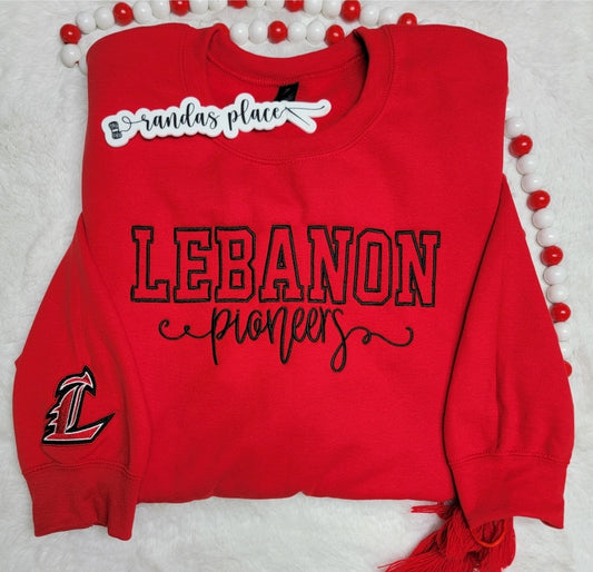 Lebanon Pioneers Varsity & Script Crewneck