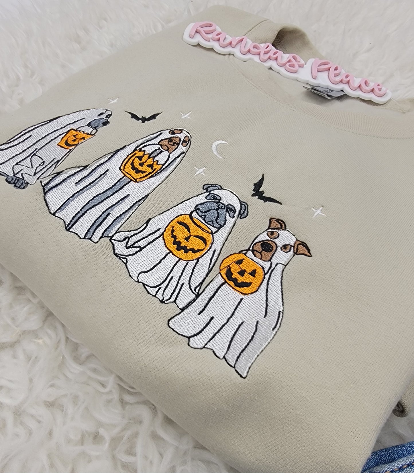 Ghost Dog Trick or Treat Halloween Sweatshirt