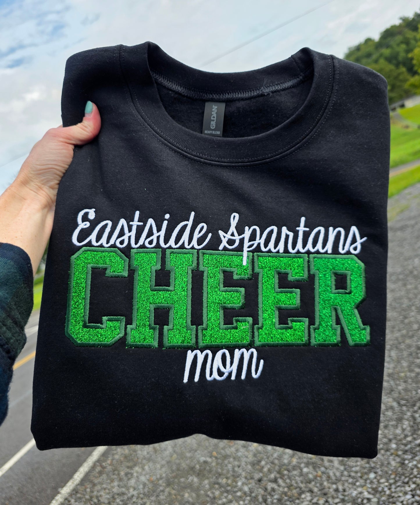 Eastside Spartans Cheer Mom Sparkle Crewneck/Tee
