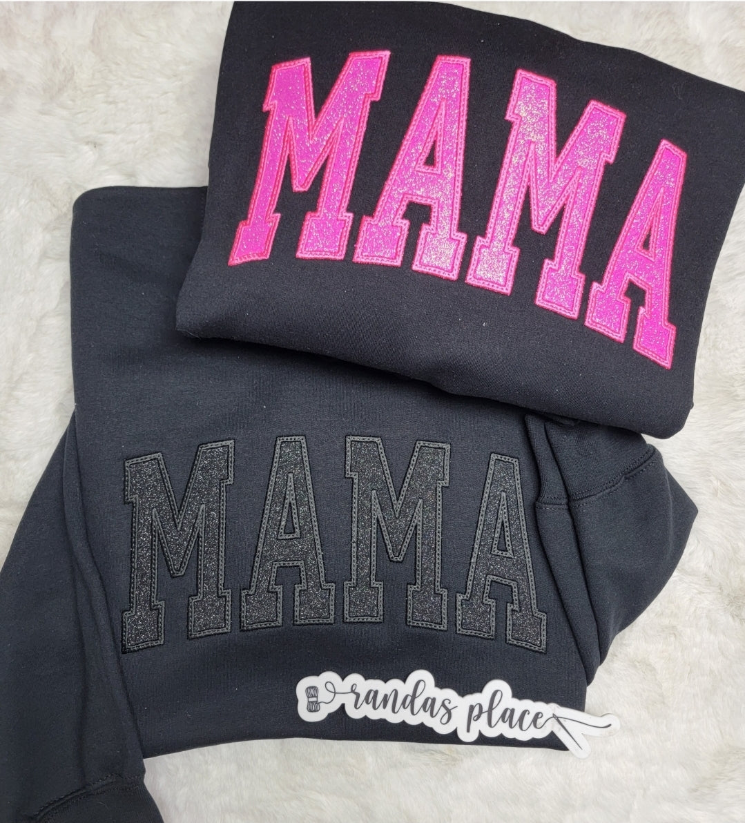 Black Sparkle MAMA crewneck