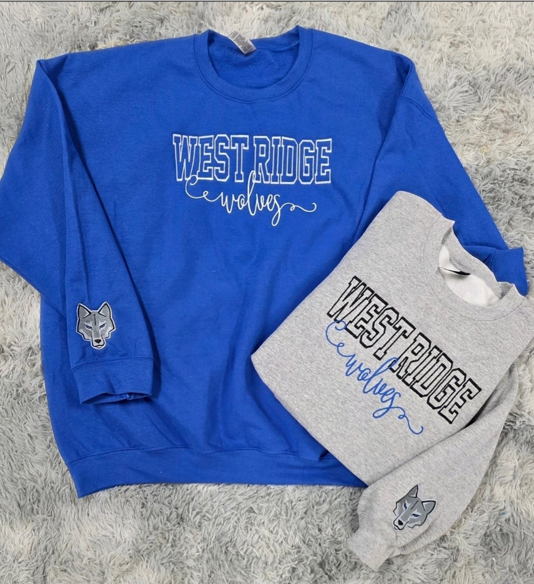 West Ridge Wolves Varsity & Script Crewneck