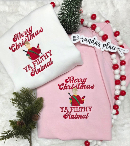 Merry Christmas Ya Filthy Animal Crewneck