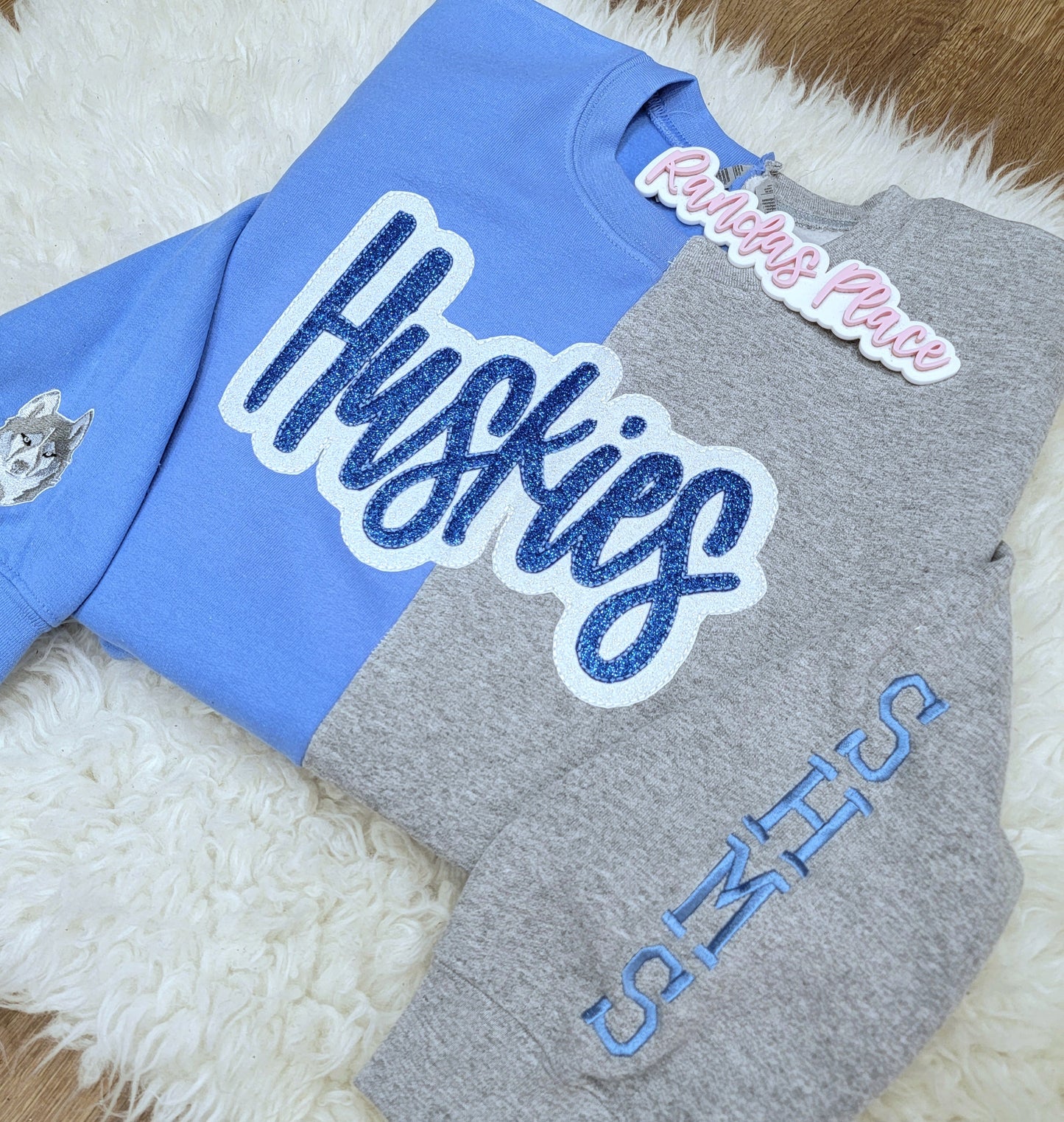 Huskies Split Sparkle Crewneck