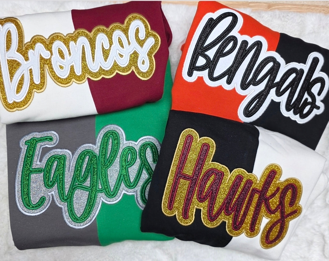 Custom Split Sparkle Crewneck Sweatshirt