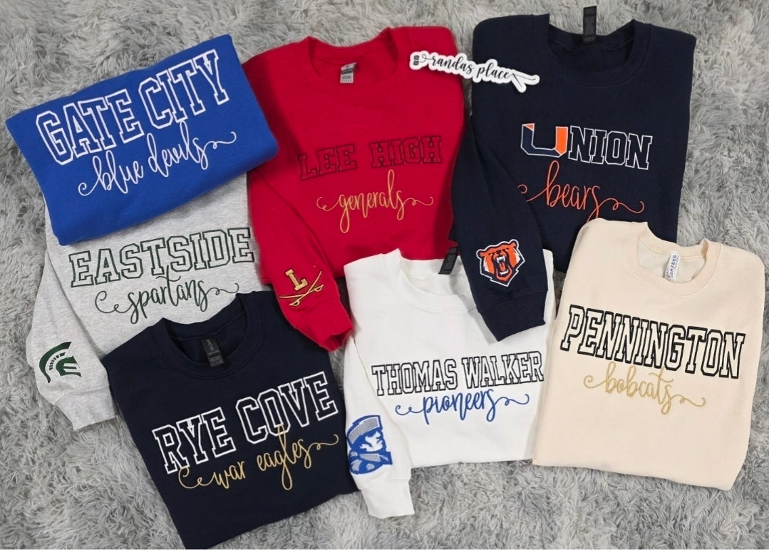 Custom Varsity & Script Crewneck