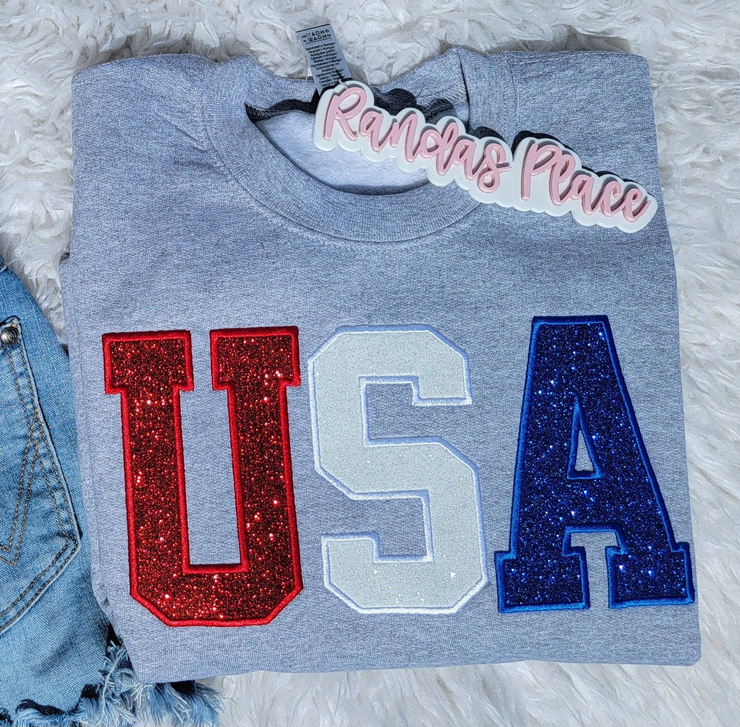 USA Sparkle Crewneck