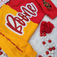 Boone Split Sparkle Red & Gold Crewneck