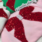 Embroidered Sequence Christmas Bow Crewneck