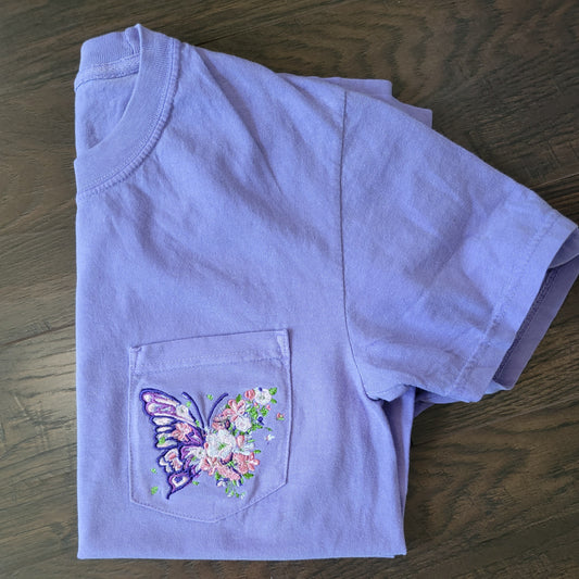 Floral Butterfly Pocket Tee